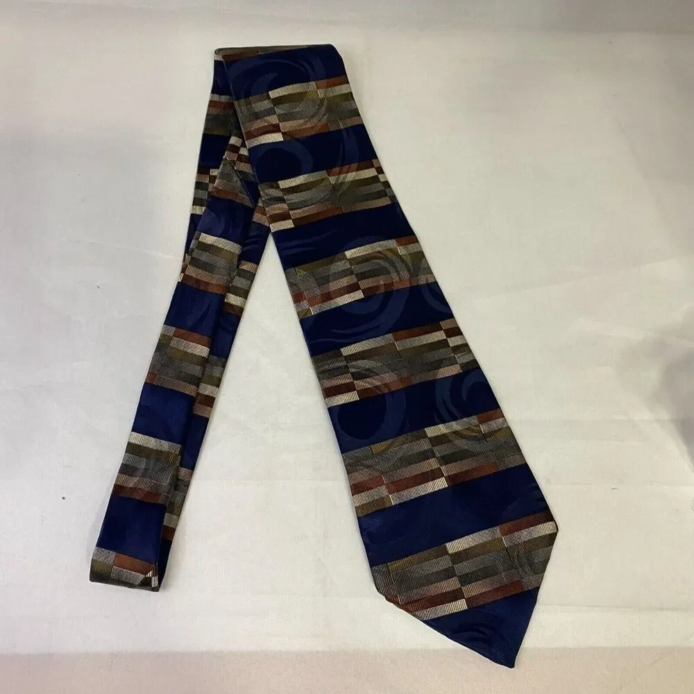 #6617 John Henry Multicolored Boxed Striped Mens Necktie, Tie